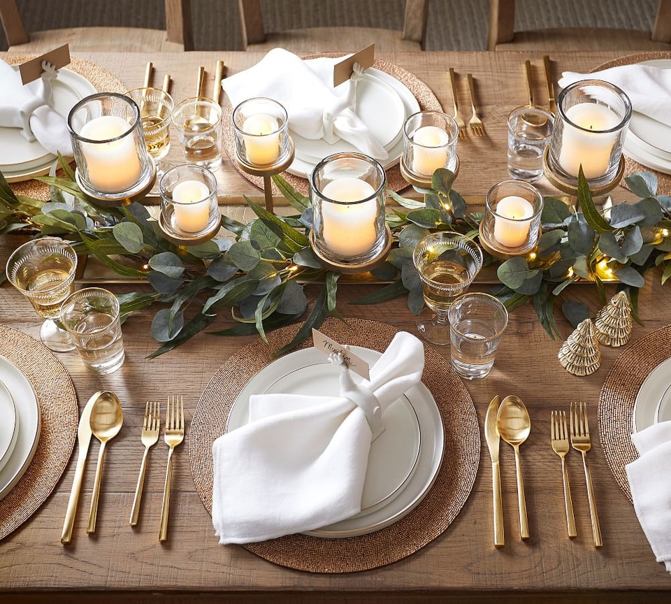 Draper Brass Pillar Candle Centrepiece Pottery Barn Australia
